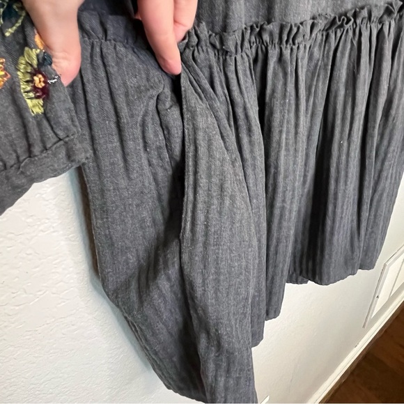 Zara Trafaluc Collection Embroidered Floral Gray Dress Size Large - Picture 7 of 14